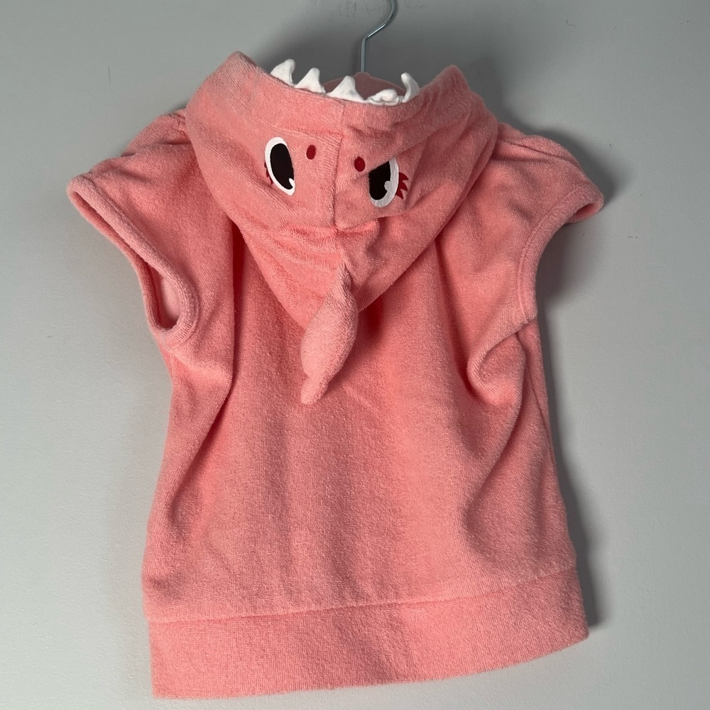 Primark Pink Fong Baby Shark Swim Cover-Up with Shark Hood Pink 9-12M